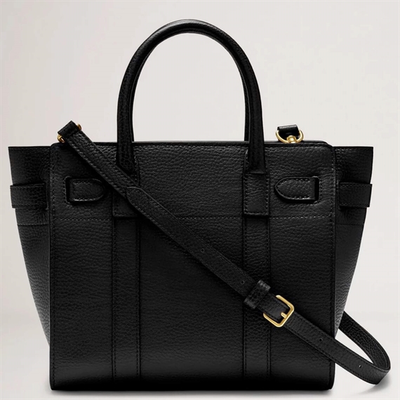 Mulberry Mini Zipped Bayswater Black Small Classic Grain